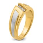 IBGoodman 14k Two-tone Men's Polished and Satin 3-Stone Ring Mounting - Image 8
