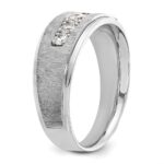 IBGoodman 14k White Gold Polished and Brushed Five Stone Men's Ring Mounting - Image 8
