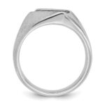 IBGoodman 14k White Gold Men's Polished and Satin 3-Stone 1/2 Carat AA Quality Diamond Ring - Image 2