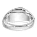IBGoodman 14k White Gold Men's Polished and Satin 3-Stone 1/2 Carat AA Quality Diamond Ring - Image 7