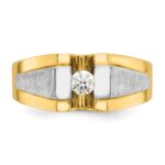 14k Two-tone IBGoodman Men's Polished and Satin Diamond Ring Mounting - Image 6