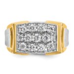 14k Two-tone IBGoodman Men's Polished and Satin Cluster Ring Mounting - Image 6