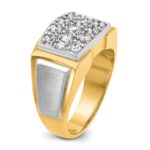 IBGoodman 14k Two-tone Men's Polished and Satin 1 Carat AA Quality Diamond Cluster Ring - Image 8