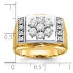14k Two-tone IBGoodman Men's Polished and Satin Cluster Ring Mounting - Image 3