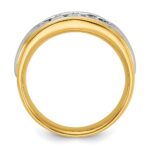 IBGoodman 14k Two-tone 1/2 carat Lab Grown Diamond VS/SI+ G+ Complete Polished and Grooved Men's Ring - Image 2