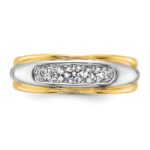 IBGoodman 14k Two-tone 1/2 carat Lab Grown Diamond VS/SI+ G+ Complete Polished and Grooved Men's Ring - Image 5