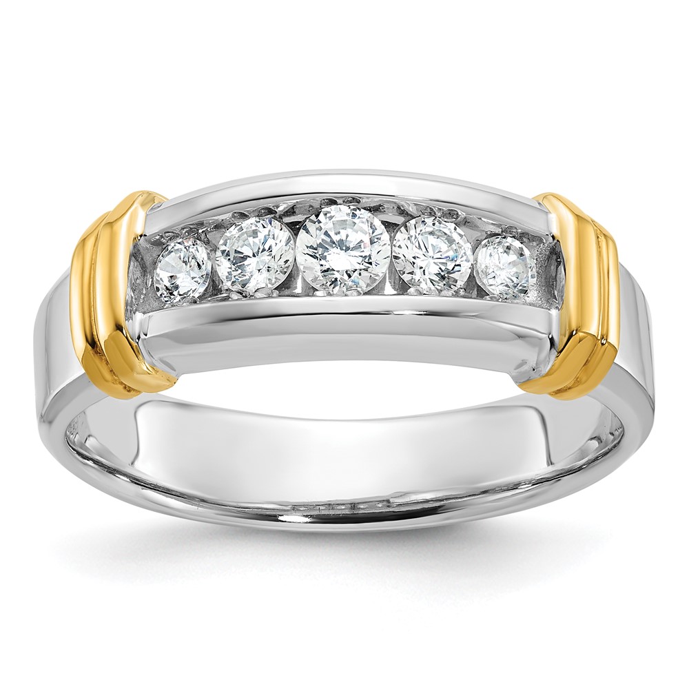 B58264-4WYAA.jpg IBGoodman 14k Two-tone Five Stone Polished Men's Ring Mounting - Image 1
