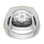 14ktt IBGoodman Men's Polished Satin & D/C Round Cluster Ring Mtg - Image 5
