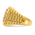 IBGoodman 14k 2 carat Lab Grown Diamond VS/SI+ G+ Complete Ribbed Men's Cluster Ring - Image 3