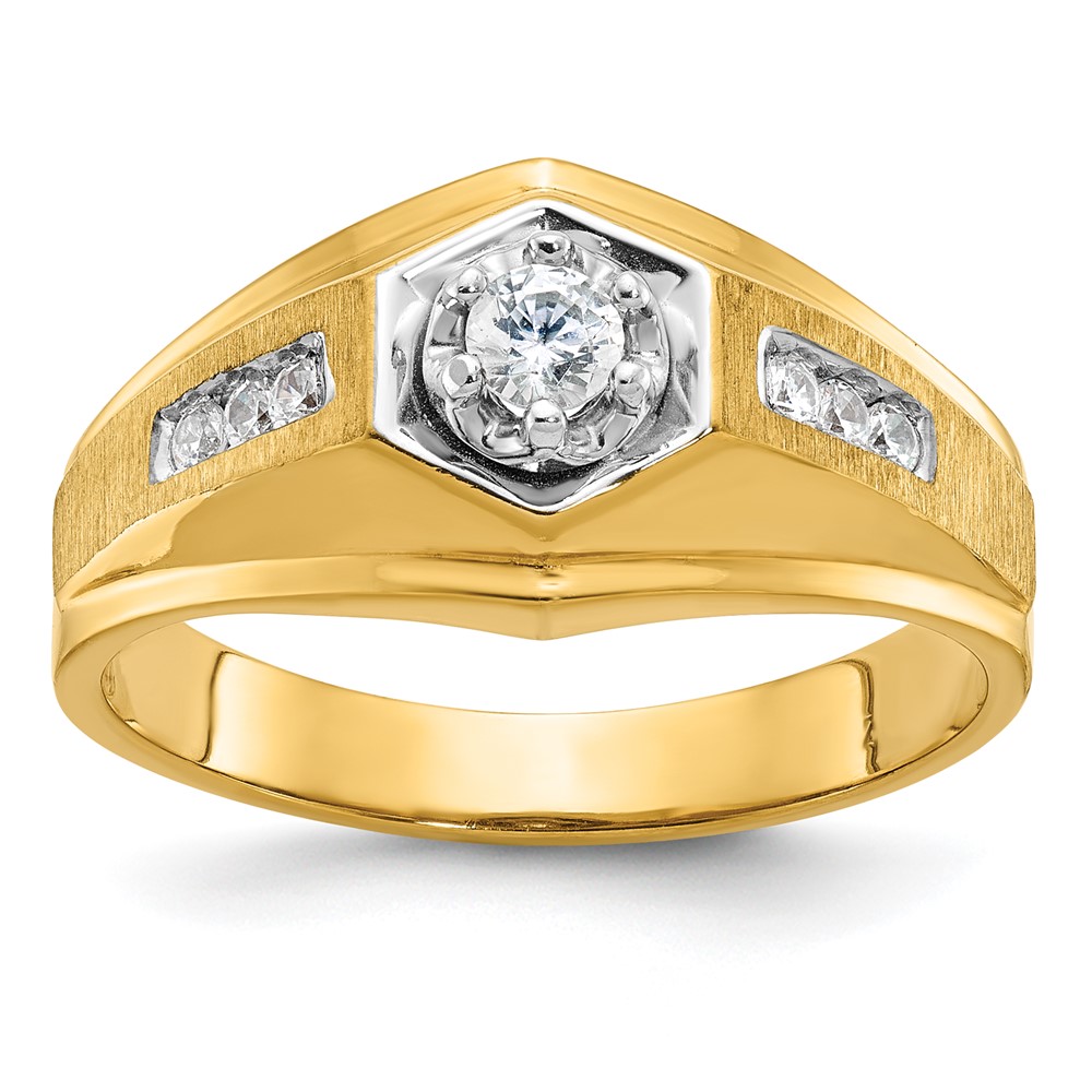 B58307-4YAA.jpg 14k IBGoodman Men's Polished and Satin Diamond Ring Mounting - Image 1