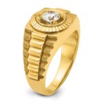 14k IBGoodman Men's Polished Satin and Textured Ring Mounting - Image 8
