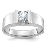 IBGoodman 14k White Gold 1 carat Lab Grown Diamond VS/SI+ G+ Complete Men's Ring