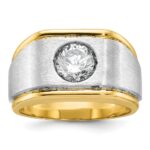 14k Two-tone IBGoodman Men's Polished and Satin Diamond Ring Mounting