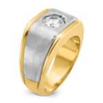 IBGoodman 14k Two-tone 1 carat Lab Grown Diamond VS/SI+ G+ Complete Polished and Satin Men's Ring - Image 6