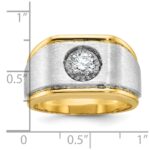 14k Two-tone IBGoodman Men's Polished and Satin 1ct carat Diamond Complete Ring - Image 3