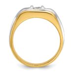 14k Two-tone IBGoodman Men's Polished and Satin 1/4 carat Diamond Complete Ring - Image 2