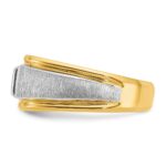14k Two-tone IBGoodman Men's Polished and Satin 1/4 carat Diamond Complete Ring - Image 5