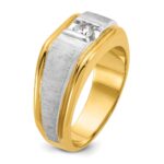 14k Two-tone IBGoodman Men's Polished and Satin Diamond Ring Mounting - Image 8