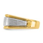 10k Two-tone IBGoodman Men's Polished and Satin Diamond Complete Ring - Image 3