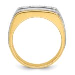 IBGoodman 10k Two-tone Men's Polished Satin and Grooved 5-Stone 1/2 Carat A Quality Diamond Ring - Image 2