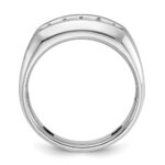 IBGoodman 14k White Gold Satin and Grooved Five Stone Men's Ring Mounting - Image 2