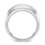 IBGoodman 14k White Gold 1 carat Lab Grown Diamond VS/SI+ G+ Complete Satin Men's Ring - Image 2