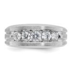 IBGoodman 14k White Gold 1 carat Lab Grown Diamond VS/SI+ G+ Complete Satin Men's Ring - Image 4