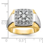 10k Two-tone IBGoodman Men's Polished and Satin Ring Mounting - Image 2
