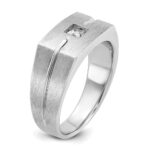 14k White Gold IBGoodman Men's Polished and Satin 1/4 carat Diamond Complete Ring - Image 8