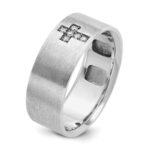 IBGoodman 14k White Gold 1/20 carat Lab Grown Diamond VS/SI+ G+ Complete Satin Cross Men's Ring - Image 6