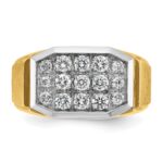 14k IBGoodman Men's Polished and Satin Cluster Ring Mounting - Image 6