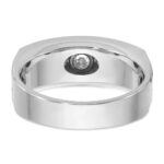 14k White Gold IBGoodman Men's Polished and Satin Diamond Ring Mounting - Image 7