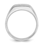 14k White Gold IBGoodman Men's Polished and Satin 1/5 carat Diamond Complete Ring - Image 2