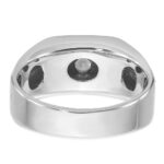 14k White Gold IBGoodman Men's Polished and Satin 1/5 carat Diamond Complete Ring - Image 7