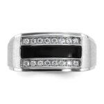 IBGoodman 10k Men's Polished and Satin Onyx and 1/6 Carat A Quality Diamond Ring - Image 6