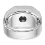 IBGoodman 14k White Gold Men's Polished and Satin 1 1/5 Carat AA Quality Diamond Cluster Ring - Image 7