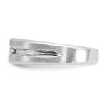 14k White Gold IBGoodman Men's Polished and Satin 1/6 carat Diamond Complete Ring - Image 3