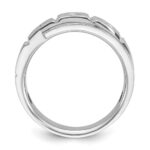 14k White Gold IBGoodman Men's Polished and Satin 1/4 carat Diamond Complete Ring - Image 2