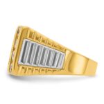 IBGoodman 14k Two-tone Men's Polished and Textured 4-Row Ring Mounting - Image 5