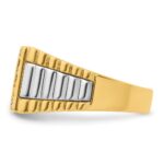 IBGoodman 14k Two-tone Men's Polished and Textured 1 Carat AA Quality Diamond Cluster Ring - Image 5