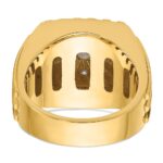 IBGoodman 14k Two-tone Men's Polished Satin and Grooved Cluster Ring Mounting - Image 5