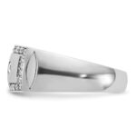 IBGoodman 14k White Gold Men's Polished and Cut-Out 1/2 Carat AA Quality Diamond Rectangle Ring - Image 5