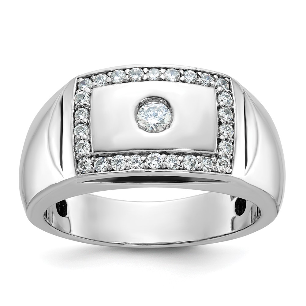 B59048-4WAA-6.jpg IBGoodman 14k White Gold 1/2 carat Lab Grown Diamond VS/SI+ G+ Complete Cut-Out Men's Ring - Image 1