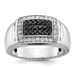 IBGoodman 14k White Gold Men's Polished and Cut-Out Rectangle Ring Mounting