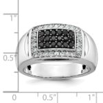 IBGoodman 14k White Gold Men's Polished and Cut-Out Rectangle Ring Mounting - Image 3