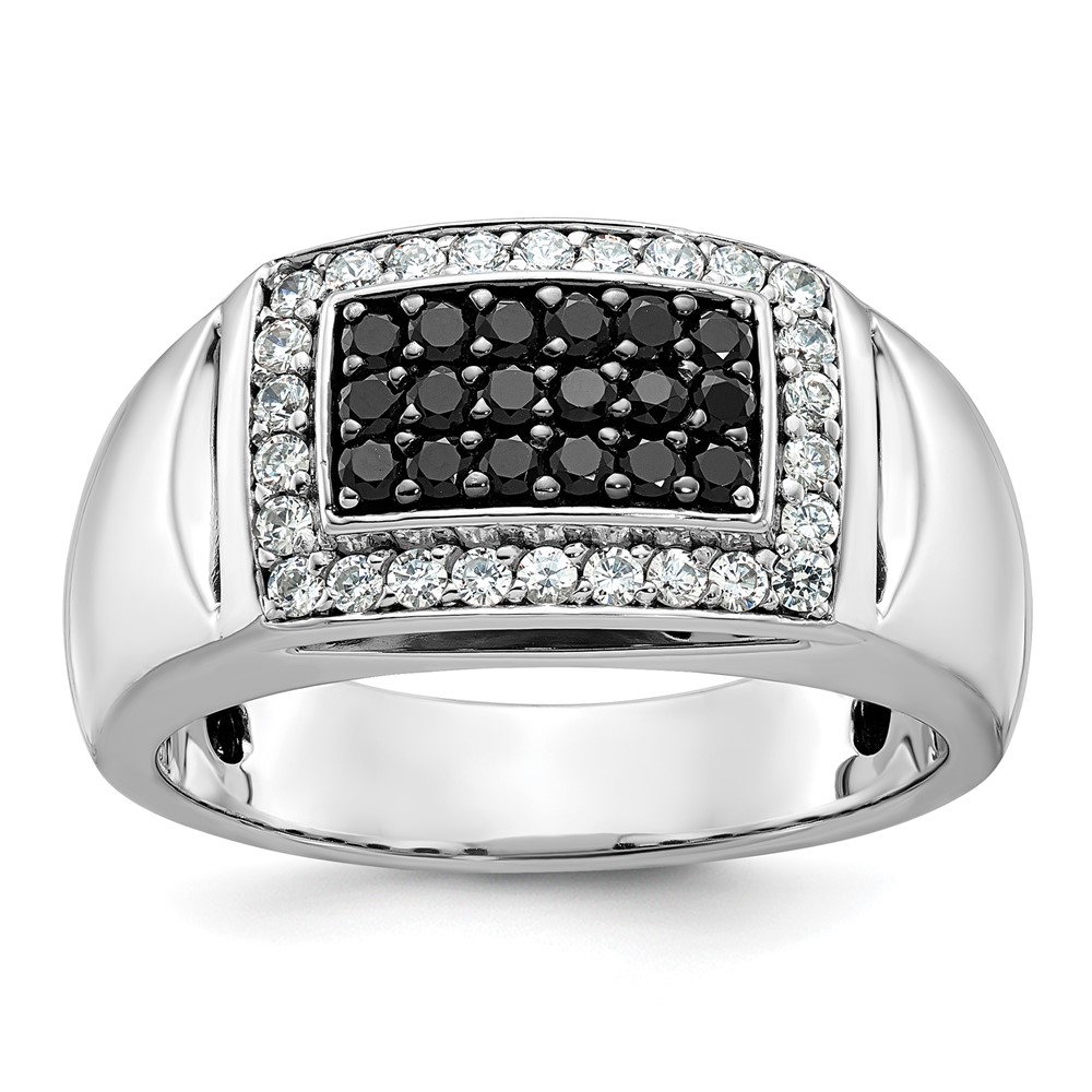 B59049-4WAA.jpg IBGoodman 14k White Gold Men's Polished and Cut-Out Rectangle Ring Mounting - Image 1