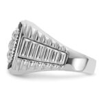 IBGoodman 14k White Gold Men's Polished and Textured Cluster Ring Mounting - Image 3