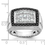 IBGoodman 14k White Gold Men's Polished and Textured Cluster Ring Mounting - Image 2