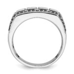 IBGoodman 14k White Gold Men's Polished Satin and Cobblestone Textured Ring Mounting - Image 2