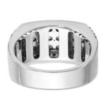 IBGoodman 14k White Gold Men's Polished Satin and Cobblestone Textured Ring Mounting - Image 7